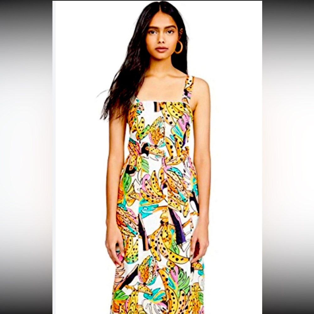 Farm Rio Crazy Tucanos Midi Dress M